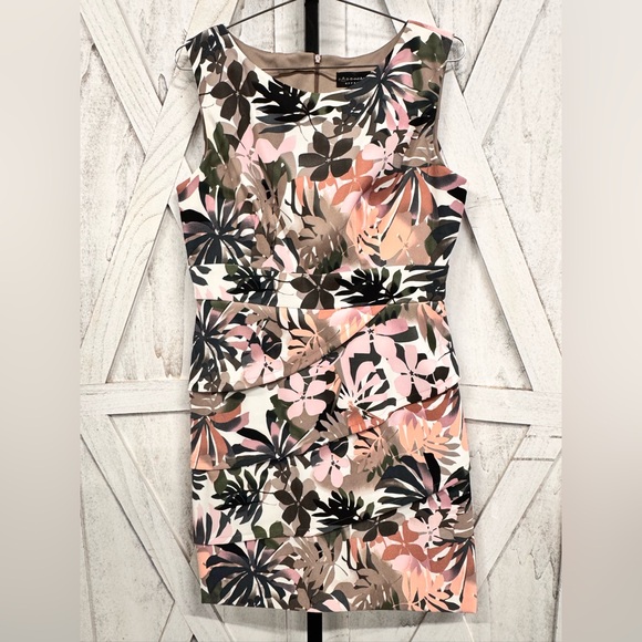 Connected Apparel Tropical Print Mini Dress - Picture 1 of 3